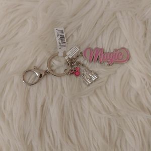 💖FIRM! NWT DISNEY PARKS WALT DISNEY WORLD CINDERELLA CASTLE MAGIC KEYCHAIN/BAG
